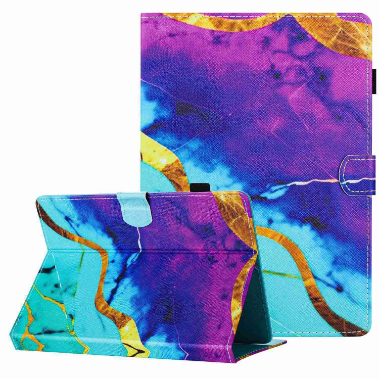 For 8 inch Universal Marble Pattern Stitching Leather Tablet Case(Purple Blue) - 8 inch by buy2fix | Online Shopping UK | buy2fix