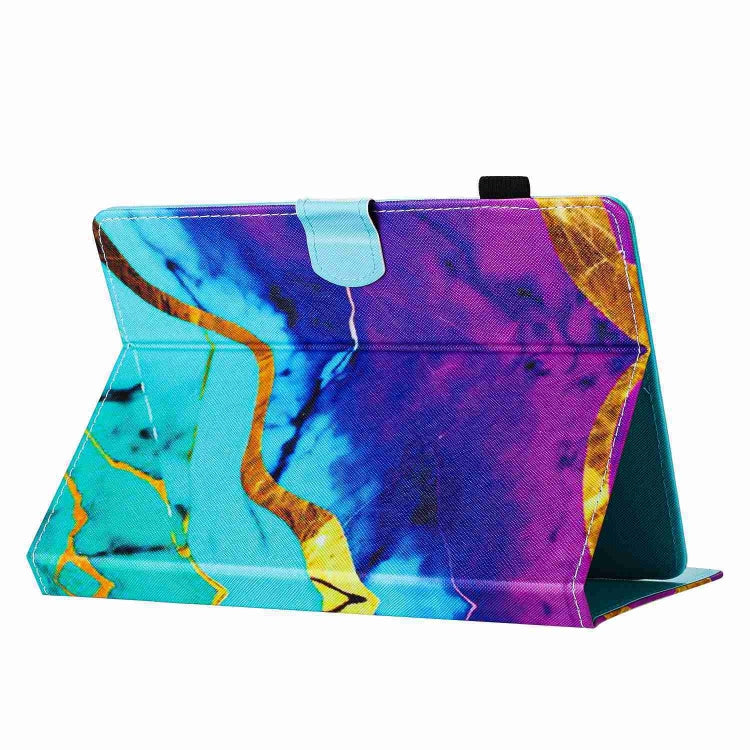 For 8 inch Universal Marble Pattern Stitching Leather Tablet Case(Purple Blue) - 8 inch by buy2fix | Online Shopping UK | buy2fix