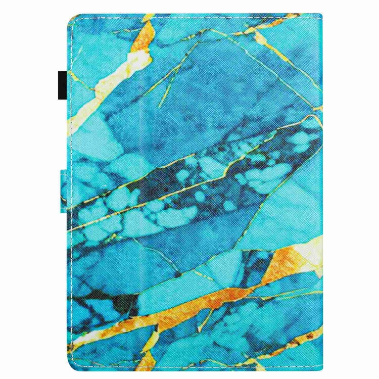 For 10 inch Universal Marble Pattern Stitching Leather Tablet Case(Gold Blue) - 10 - 11 inch by buy2fix | Online Shopping UK | buy2fix