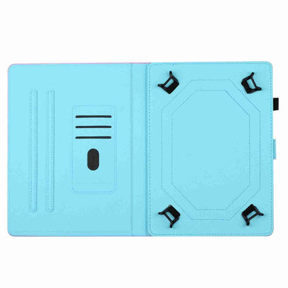 For 10 inch Universal Marble Pattern Stitching Leather Tablet Case(Gold Blue) - 10 - 11 inch by buy2fix | Online Shopping UK | buy2fix