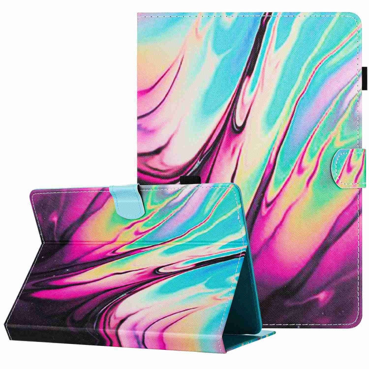 For 10 inch Universal Marble Pattern Stitching Leather Tablet Case(Rose Blue) - 10 - 11 inch by buy2fix | Online Shopping UK | buy2fix