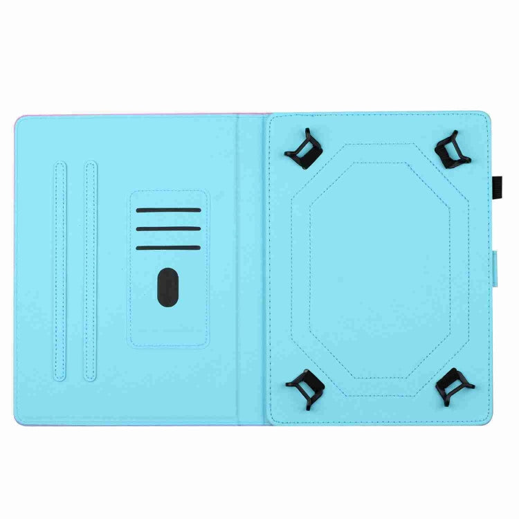For 10 inch Universal Marble Pattern Stitching Leather Tablet Case(Rose Blue) - 10 - 11 inch by buy2fix | Online Shopping UK | buy2fix