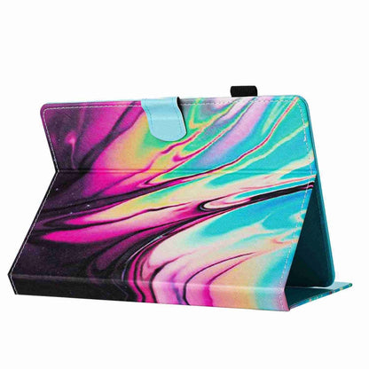 For 10 inch Universal Marble Pattern Stitching Leather Tablet Case(Rose Blue) - 10 - 11 inch by buy2fix | Online Shopping UK | buy2fix