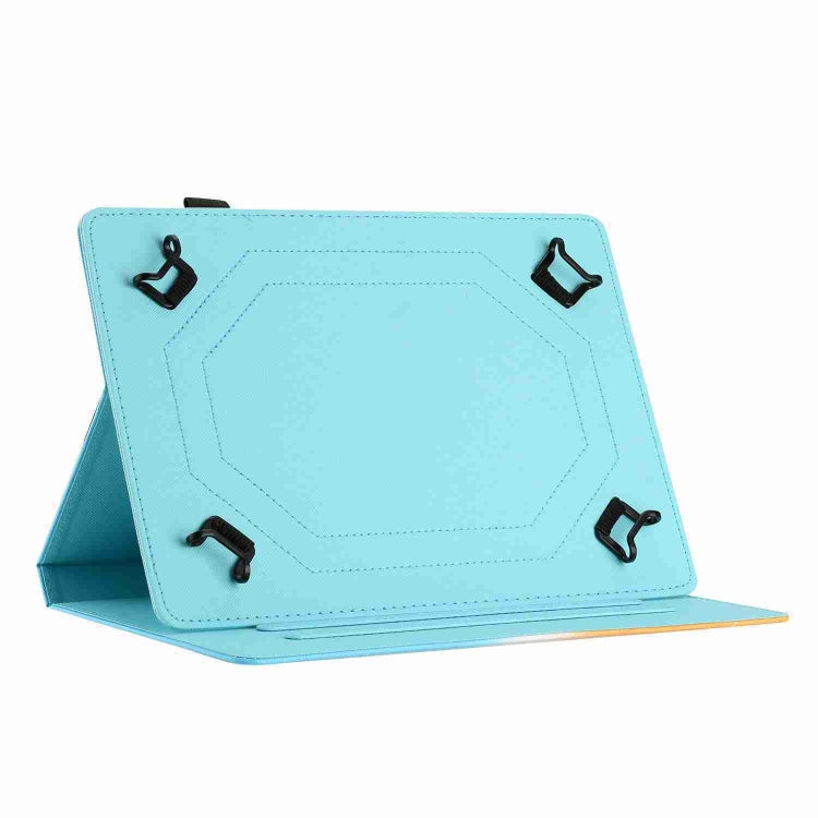 For 10 inch Universal Marble Pattern Stitching Leather Tablet Case(Rose Blue) - 10 - 11 inch by buy2fix | Online Shopping UK | buy2fix