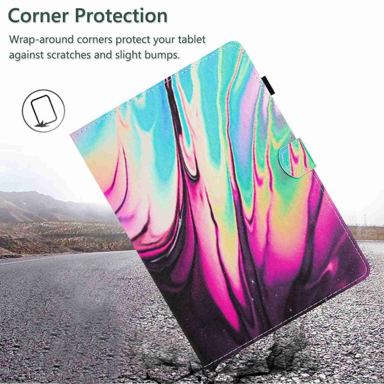 For 10 inch Universal Marble Pattern Stitching Leather Tablet Case(Rose Blue) - 10 - 11 inch by buy2fix | Online Shopping UK | buy2fix