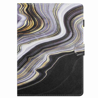 For 10 inch Universal Marble Pattern Stitching Leather Tablet Case(Black Gold) - 10 - 11 inch by buy2fix | Online Shopping UK | buy2fix