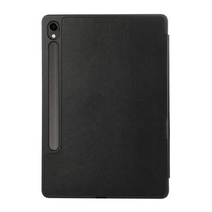 For Samsung Galaxy Tab  S10 FE / S9 FE 3-Fold Pure Color TPU Leather Tablet Case with Pen Slot(Black) - Galaxy Tab S9 FE by buy2fix | Online Shopping UK | buy2fix