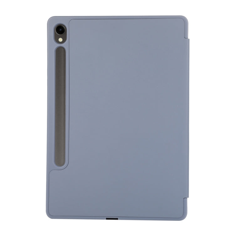 For Samsung Galaxy Tab  S10 FE / S9 FE 3-Fold Pure Color TPU Leather Tablet Case with Pen Slot(Lavender) - Galaxy Tab S9 FE by buy2fix | Online Shopping UK | buy2fix