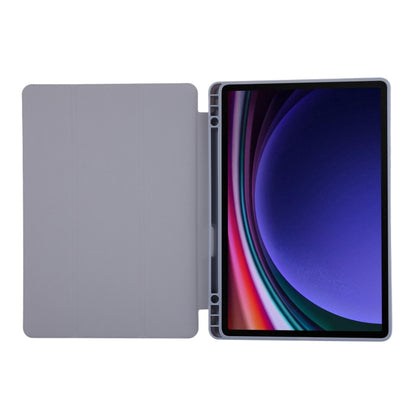 For Samsung Galaxy Tab  S10 FE / S9 FE 3-Fold Pure Color TPU Leather Tablet Case with Pen Slot(Lavender) - Galaxy Tab S9 FE by buy2fix | Online Shopping UK | buy2fix