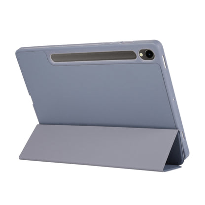For Samsung Galaxy Tab  S10 FE / S9 FE 3-Fold Pure Color TPU Leather Tablet Case with Pen Slot(Lavender) - Galaxy Tab S9 FE by buy2fix | Online Shopping UK | buy2fix