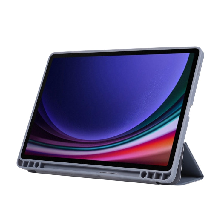 For Samsung Galaxy Tab  S10 FE / S9 FE 3-Fold Pure Color TPU Leather Tablet Case with Pen Slot(Lavender) - Galaxy Tab S9 FE by buy2fix | Online Shopping UK | buy2fix