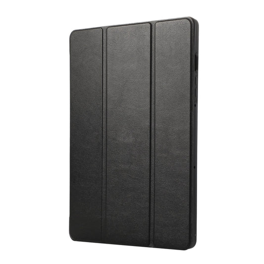 For Samsung Galaxy Tab S9 3-Fold Pure Color TPU Leather Tablet Case with Pen Slot(Black) - Galaxy Tab S9 Cases by buy2fix | Online Shopping UK | buy2fix