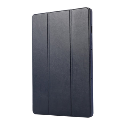For Samsung Galaxy Tab S10 FE /  S9 3-Fold Pure Color TPU Leather Tablet Case with Pen Slot(Dark Blue) - Galaxy Tab S9 Cases by buy2fix | Online Shopping UK | buy2fix