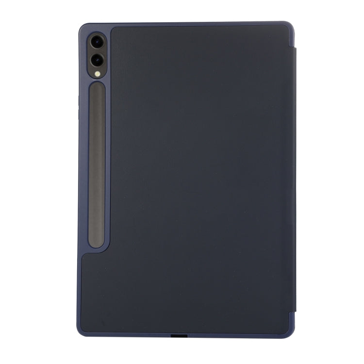 For Samsung Galaxy Tab S9+ / S10+ 3-Fold Pure Color TPU Leather Tablet Case with Pen Slot(Dark Blue) - Galaxy Tab S9+ Cases by buy2fix | Online Shopping UK | buy2fix