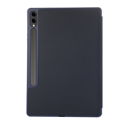 For Samsung Galaxy Tab S9+ / S10+ 3-Fold Pure Color TPU Leather Tablet Case with Pen Slot(Dark Blue) - Galaxy Tab S9+ Cases by buy2fix | Online Shopping UK | buy2fix