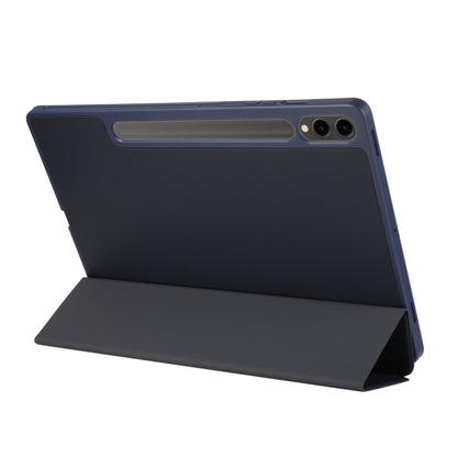 For Samsung Galaxy Tab S9+ / S10+ 3-Fold Pure Color TPU Leather Tablet Case with Pen Slot(Dark Blue) - Galaxy Tab S9+ Cases by buy2fix | Online Shopping UK | buy2fix