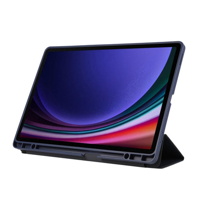 For Samsung Galaxy Tab S9+ / S10+ 3-Fold Pure Color TPU Leather Tablet Case with Pen Slot(Dark Blue) - Galaxy Tab S9+ Cases by buy2fix | Online Shopping UK | buy2fix