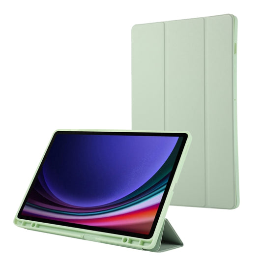 For Samsung Galaxy Tab S9+ / S10+ 3-Fold Pure Color TPU Leather Tablet Case with Pen Slot(Green) - Galaxy Tab S9+ Cases by buy2fix | Online Shopping UK | buy2fix