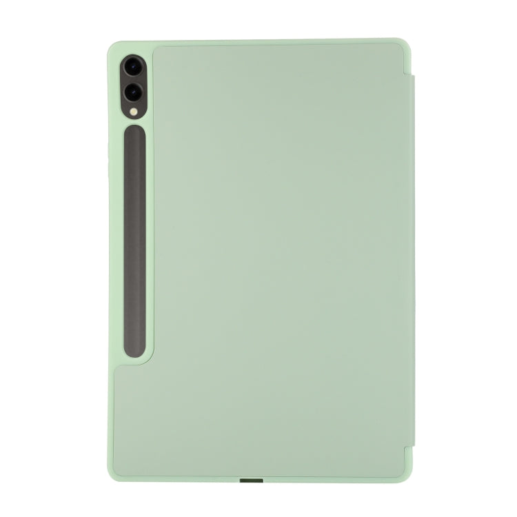 For Samsung Galaxy Tab S9+ / S10+ 3-Fold Pure Color TPU Leather Tablet Case with Pen Slot(Green) - Galaxy Tab S9+ Cases by buy2fix | Online Shopping UK | buy2fix