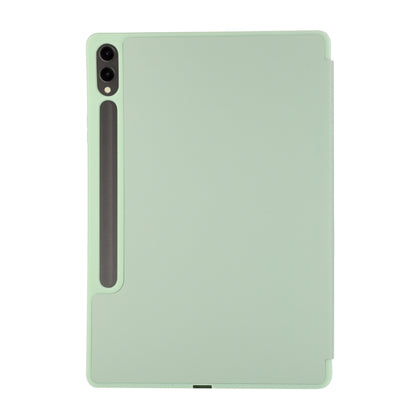 For Samsung Galaxy Tab S9+ / S10+ 3-Fold Pure Color TPU Leather Tablet Case with Pen Slot(Green) - Galaxy Tab S9+ Cases by buy2fix | Online Shopping UK | buy2fix