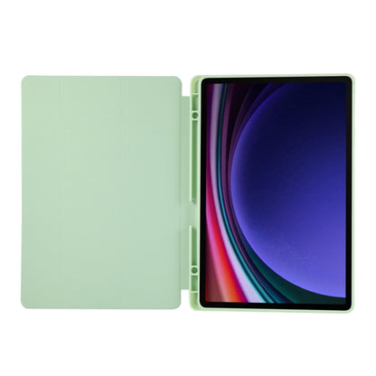 For Samsung Galaxy Tab S9+ / S10+ 3-Fold Pure Color TPU Leather Tablet Case with Pen Slot(Green) - Galaxy Tab S9+ Cases by buy2fix | Online Shopping UK | buy2fix