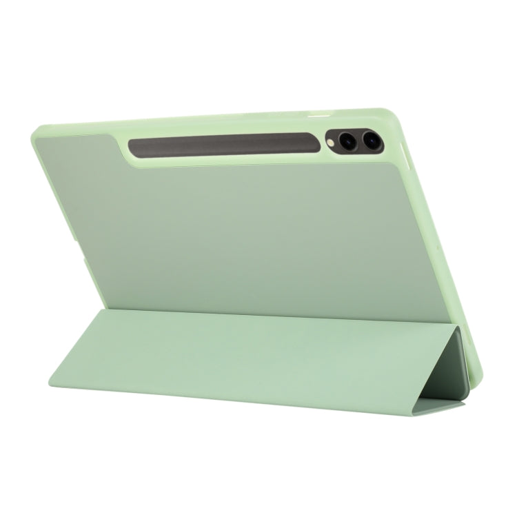 For Samsung Galaxy Tab S9+ / S10+ 3-Fold Pure Color TPU Leather Tablet Case with Pen Slot(Green) - Galaxy Tab S9+ Cases by buy2fix | Online Shopping UK | buy2fix