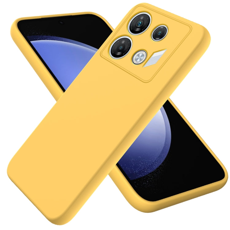 For Infinix GT 10 Pro Solid Color Liquid Silicone Dropproof Full Coverage Phone Case(Yellow) - Infinix Cases by buy2fix | Online Shopping UK | buy2fix