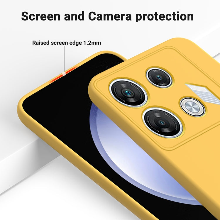 For Infinix GT 10 Pro Solid Color Liquid Silicone Dropproof Full Coverage Phone Case(Yellow) - Infinix Cases by buy2fix | Online Shopping UK | buy2fix