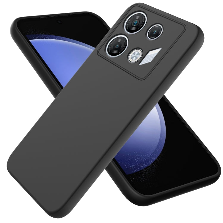 For Infinix GT 10 Pro Solid Color Liquid Silicone Dropproof Full Coverage Phone Case(Black) - Infinix Cases by buy2fix | Online Shopping UK | buy2fix