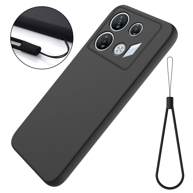For Infinix GT 10 Pro Solid Color Liquid Silicone Dropproof Full Coverage Phone Case(Black) - Infinix Cases by buy2fix | Online Shopping UK | buy2fix