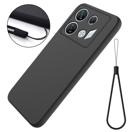 For Infinix GT 10 Pro Solid Color Liquid Silicone Dropproof Full Coverage Phone Case(Black) - Infinix Cases by buy2fix | Online Shopping UK | buy2fix