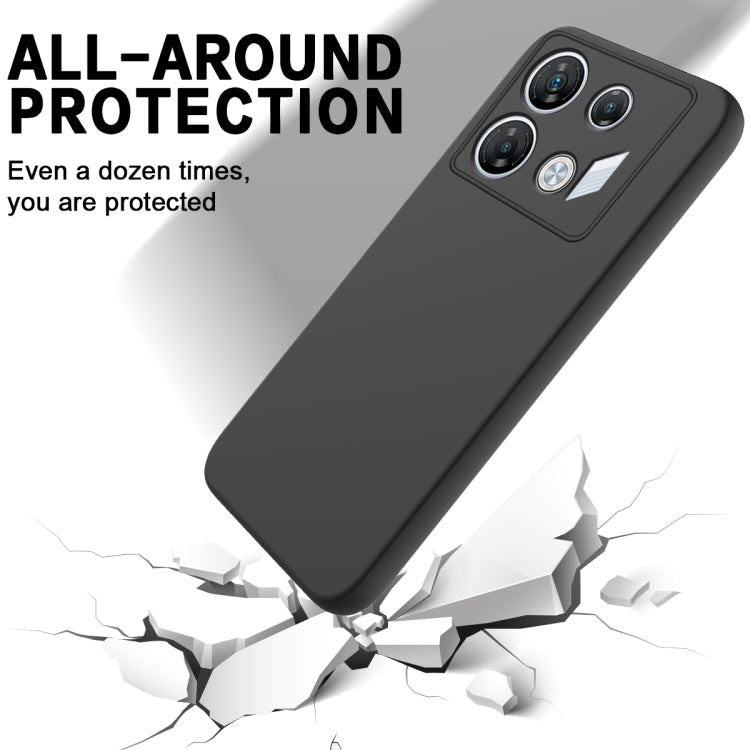 For Infinix GT 10 Pro Solid Color Liquid Silicone Dropproof Full Coverage Phone Case(Black) - Infinix Cases by buy2fix | Online Shopping UK | buy2fix