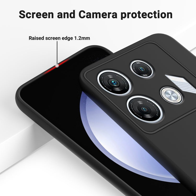 For Infinix GT 10 Pro Solid Color Liquid Silicone Dropproof Full Coverage Phone Case(Black) - Infinix Cases by buy2fix | Online Shopping UK | buy2fix