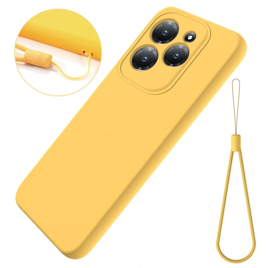 For Infinix Hot 40 / Hot 40 Pro Solid Color Liquid Silicone Dropproof Full Coverage Phone Case(Yellow) - Infinix Cases by buy2fix | Online Shopping UK | buy2fix