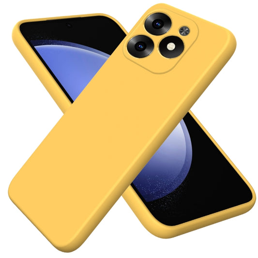 For Infinix Hot 40i Solid Color Liquid Silicone Dropproof Full Coverage Phone Case(Yellow) - Infinix Cases by buy2fix | Online Shopping UK | buy2fix