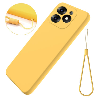 For Infinix Hot 40i Solid Color Liquid Silicone Dropproof Full Coverage Phone Case(Yellow) - Infinix Cases by buy2fix | Online Shopping UK | buy2fix