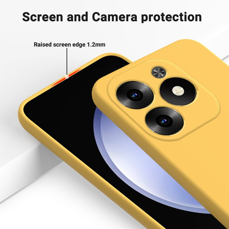 For Infinix Hot 40i Solid Color Liquid Silicone Dropproof Full Coverage Phone Case(Yellow) - Infinix Cases by buy2fix | Online Shopping UK | buy2fix