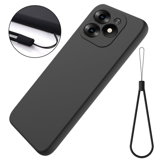 For Infinix Hot 40i Solid Color Liquid Silicone Dropproof Full Coverage Phone Case(Black) - Infinix Cases by buy2fix | Online Shopping UK | buy2fix