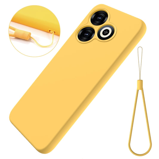 For Infinix Smart 8 Solid Color Liquid Silicone Dropproof Full Coverage Phone Case(Yellow) - Infinix Cases by buy2fix | Online Shopping UK | buy2fix