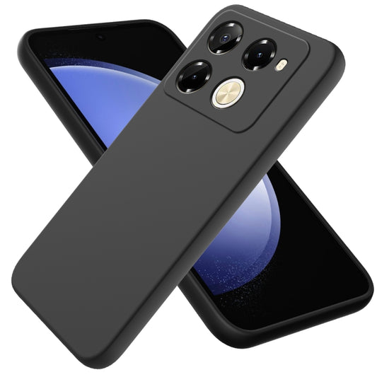 For Infinix Note 40 Pro 5G / 40 Pro+ 5G Solid Color Liquid Silicone Dropproof Full Coverage Phone Case(Black) - Infinix Cases by buy2fix | Online Shopping UK | buy2fix