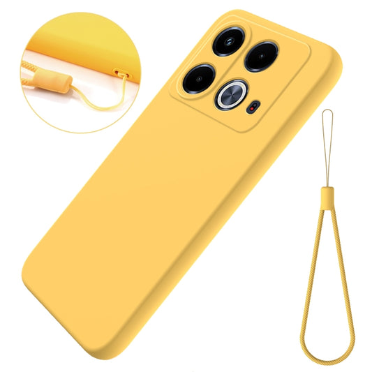 For Infinix Note 40 4G Solid Color Liquid Silicone Dropproof Full Coverage Phone Case(Yellow) - Infinix Cases by buy2fix | Online Shopping UK | buy2fix