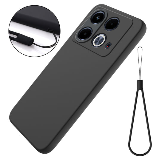 For Infinix Note 40 4G Solid Color Liquid Silicone Dropproof Full Coverage Phone Case(Black) - Infinix Cases by buy2fix | Online Shopping UK | buy2fix