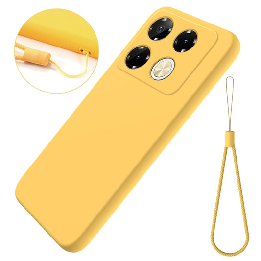 For Infinix Note 40 Pro 4G Solid Color Liquid Silicone Dropproof Full Coverage Phone Case(Yellow) - Infinix Cases by buy2fix | Online Shopping UK | buy2fix