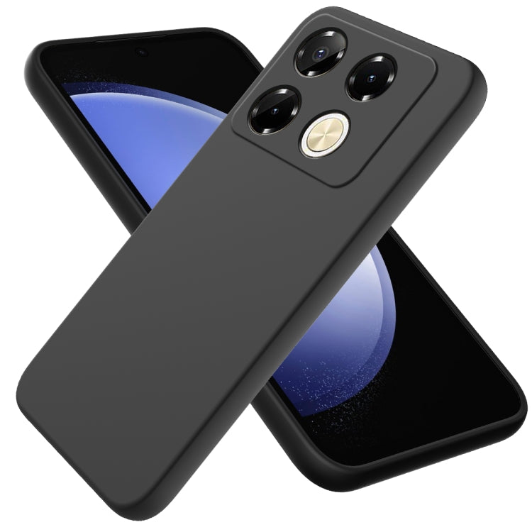 For Infinix Note 40 Pro 4G Solid Color Liquid Silicone Dropproof Full Coverage Phone Case(Black) - Infinix Cases by buy2fix | Online Shopping UK | buy2fix