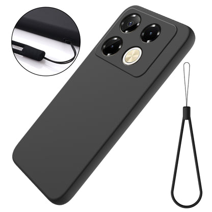 For Infinix Note 40 Pro 4G Solid Color Liquid Silicone Dropproof Full Coverage Phone Case(Black) - Infinix Cases by buy2fix | Online Shopping UK | buy2fix