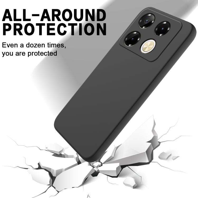 For Infinix Note 40 Pro 4G Solid Color Liquid Silicone Dropproof Full Coverage Phone Case(Black) - Infinix Cases by buy2fix | Online Shopping UK | buy2fix