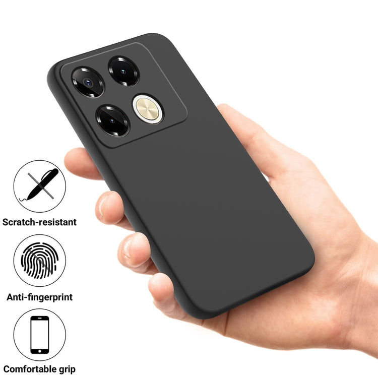 For Infinix Note 40 Pro 4G Solid Color Liquid Silicone Dropproof Full Coverage Phone Case(Black) - Infinix Cases by buy2fix | Online Shopping UK | buy2fix