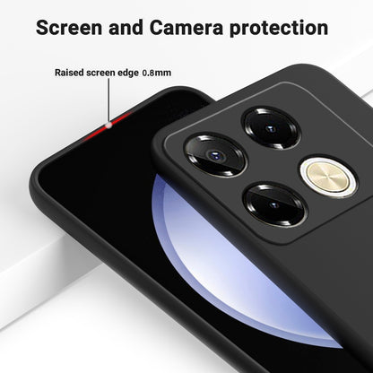 For Infinix Note 40 Pro 4G Solid Color Liquid Silicone Dropproof Full Coverage Phone Case(Black) - Infinix Cases by buy2fix | Online Shopping UK | buy2fix