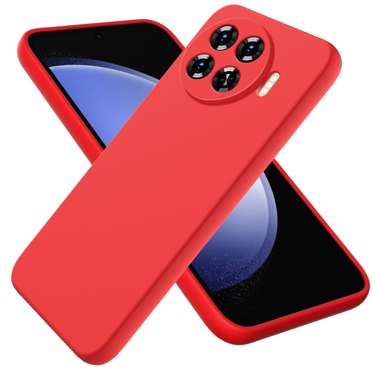 For Tecno Spark 20 Pro+ Solid Color Liquid Silicone Dropproof Full Coverage Protective Case(Red) by buy2fix