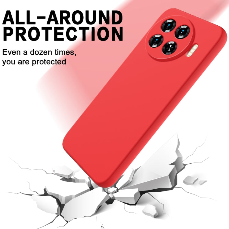 For Tecno Spark 20 Pro+ Solid Color Liquid Silicone Dropproof Full Coverage Protective Case(Red) by buy2fix